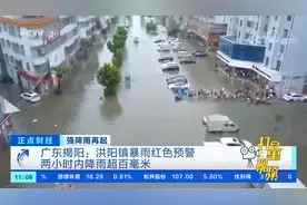 广东揭阳：洪阳镇暴雨红色预警，两小时内降雨超百毫米|正点财经