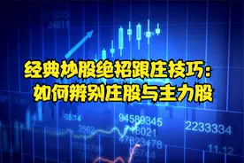 经典炒股绝招跟庄技巧：如何辨别庄股与主力股视频封面