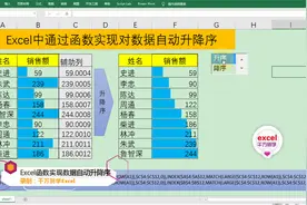 Excel中通过函数实现对数据表格自动升降序，简单到没朋友！视频封面