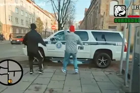 国外牛人自制真人版游戏GTA 模仿游戏人物动作有点意思视频封面