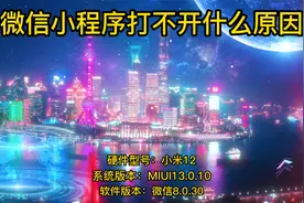 微信小程序打不开什么原因