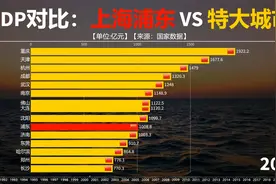 上海浦东新区与中国各特大城市历年GDP对比，浦东即将超过天津！视频封面