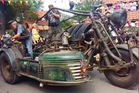 能坐20人的三轮摩托车，比坦克还大，全球仅此一辆价值700万视频封面