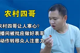 农村四哥让人寒心？直播间被批应做好表率，一动作转移众人注意力