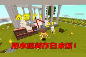 迷你世界双人生存16：皮皮余用水稻做的白米饭，橘子吃了都说香！