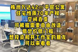 株洲万达42㎡平层公寓，住宅性质70年产权空间百变，可创业可投资视频封面