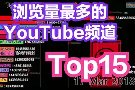 浏览量最多的YouTube频道排行Top15视频封面