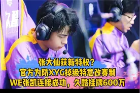 张大仙获新特权？官方为防XYG掉级改赛制，WE张凯连接成功视频封面