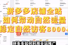 拼多多店铺全站，如何带动自然流量，稳定自然访客8000+视频封面