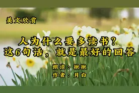 散文朗诵《为什么要多读书？这6句话，就是最好的回答》作者月白