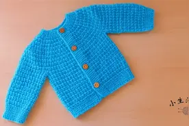 非常棒的儿童开襟毛衣，圆肩款，从领口起针，全过程录制，超详细