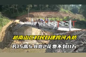 越南村民自建跨河钢梁桥，16米长2米宽5.8米高，居然花费不到11万视频封面