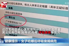 螺中寄生虫达六千条！女子吃螺后呼吸衰竭病危，医生健康提示视频封面