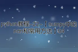 python教程-22-【numpy中的nan和常用方法】04