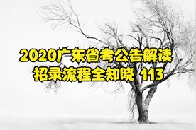 2020广东省考公告解读 招录流程全知晓 113视频封面