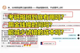 考研报班到底有用吗？用金钱换时间吗？能减少试错的成本吗？视频封面
