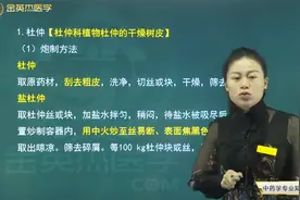 中药师04中药炮制；盐炙法2杜仲、盐杜仲的炮制方法和作用