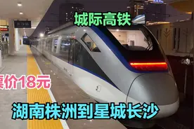 从湖南株洲坐城际高铁到长沙，停了10个站票价18元，比坐汽车便宜视频封面