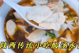 教你做正宗的陕西传统小吃“酸汤水饺”，酸爽可口，吃着过瘾视频封面