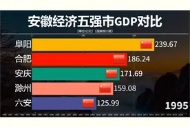 安徽省历年经济五强市GDP对比，合肥近20年增长超百倍，刷新奇迹视频封面