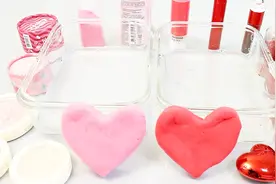 超可爱的无硼砂爱心混泥，粉色遇到红色，会混出什么颜色呢？