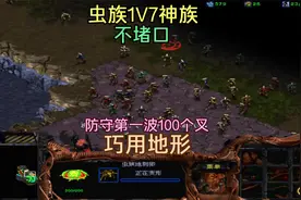 星际争霸：虫族1V7神族，不堵口，巧用地形防守第一波100个叉
