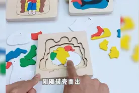 彩色多层拼图——小鸭子的成长过程，一共有3层！该怎么拼？