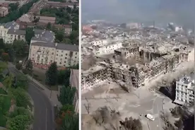 航拍冲突前后的乌克兰城市：马里乌波尔建筑成废墟 基辅道路破败视频封面