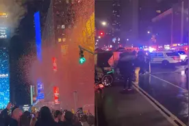 纽约时代广场跨年夜:有人持刀挥砍警察被枪击 枪声惊动民众引混乱视频封面