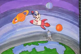 太空宇航员主题画，向奋斗在宇宙中的航天宇航员致敬！视频封面