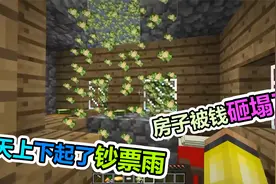 MC我的世界：当天上下起了钞票雨是什么感觉？大把大把的钱往下落视频封面