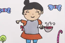 好学的简笔绘画，做饭的女孩，闻起来好香呀视频封面
