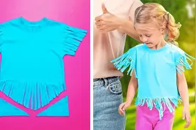 超简单的穿搭小技巧，宝宝绘画秒变成漂亮衣服，亲子DIY超有趣！