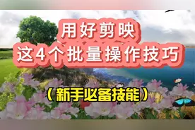 用好剪映这4个批量操作技巧，提高剪辑效率，新手必备技能