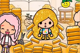 小女孩长出了金头发，一梳头就掉金砖，这一家算是发财了视频封面