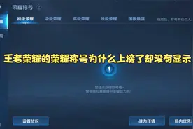 王者荣耀的荣耀称号为什么上榜了却没有显示