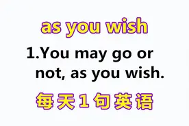 as you wish啥意思？今天的一句话英语告诉你！每天学1句，来学习
