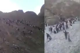 大批阿富汗人涌向伊朗：排成长龙翻越陡峭山脉 人群不断聚集视频封面