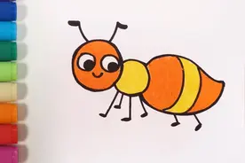儿歌多多儿童简笔画 蚂蚁 宝宝来画一只可爱的卡通小蚂蚁