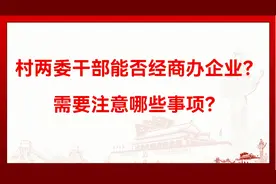 村两委干部能否经商办企业？需要注意哪些事项？视频封面