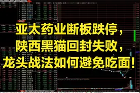 亚太药业断板，陕西黑猫高位换手，这种情况下的市场怎么理解？视频封面