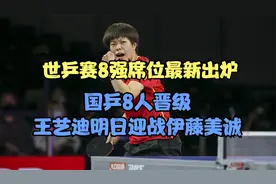 世乒赛8强席位最新出炉，国乒8人晋级，王艺迪明日迎战伊藤美诚视频封面