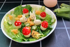鹌鹑蛋制作的小蘑菇和小兔子，这样的鹌鹑蛋，你舍得吃吗？