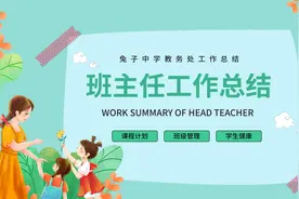 820.简约班主任工作总结汇报ppt模板视频封面