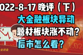 8-17晚评2：大金融板块异动，题材板块有些涨不动？后市怎么看？视频封面