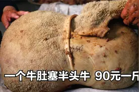 河南大哥卖垛子，一个肚塞半头牛，200斤石头压24小时，90元一斤视频封面