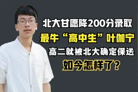 最牛“高中生”叶伽宁：高二就被北京大学确定保送，如今怎样了？