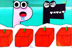 手绘定格动画：方形苹果脆甜清香爆辣薯片香香脆脆很过瘾！