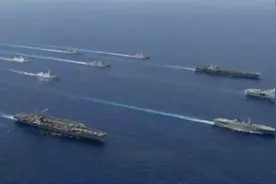 挑衅意味浓厚！六国三航母在南海附近演习视频封面