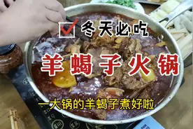 一大跟羊蝎子剁成大块，加入啤酒炖煮，全家人围在一起大口吃肉视频封面